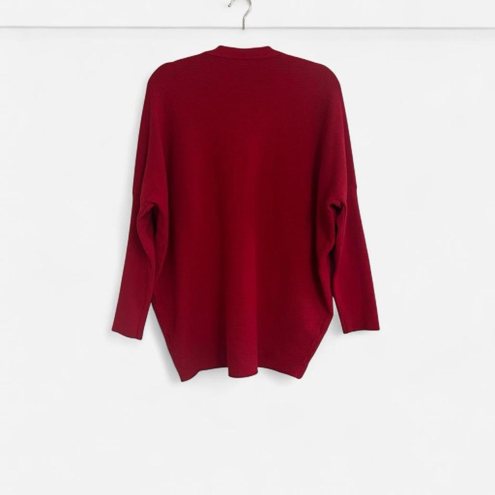 Deep Red V-Neck Sweater - Picture 7 of 7
